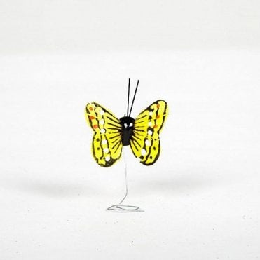 01 Hand Painted Butterflies Yellow - Pack of 24