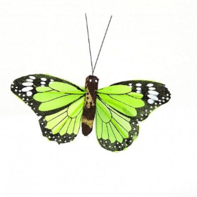 02 Hand Painted Butterflies Green