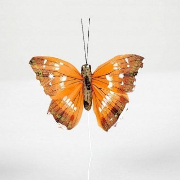 06 Pattern Butterflies With Glitter Orange