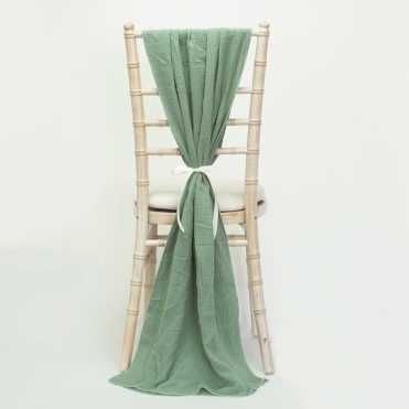 Bespoke Cheesecloth Double Gauze Chair Drape Basil