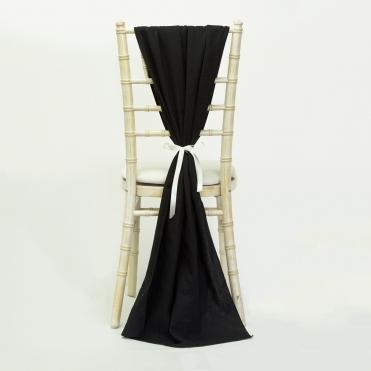 Bespoke Cheesecloth Double Gauze Chair Drape Black