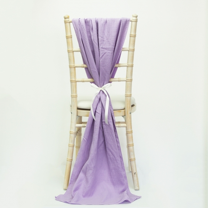 Bespoke Cheesecloth Double Gauze Chair Drape Lavender