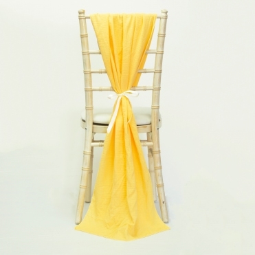 Bespoke Cheesecloth Double Gauze Chair Drape Yellow