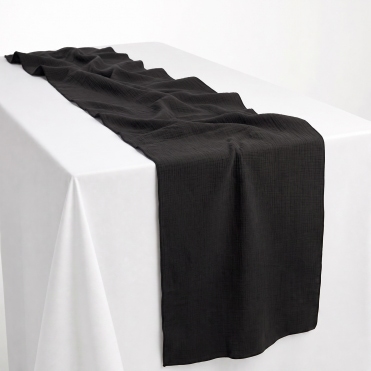 Bespoke Cheesecloth Double Gauze Table Runner Black