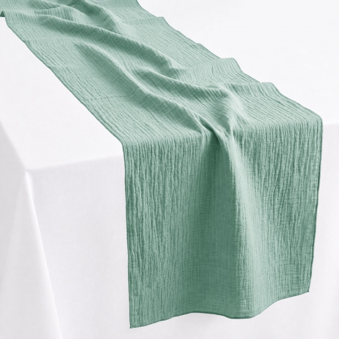 Bespoke Cheesecloth Double Gauze Table Runner Ivy