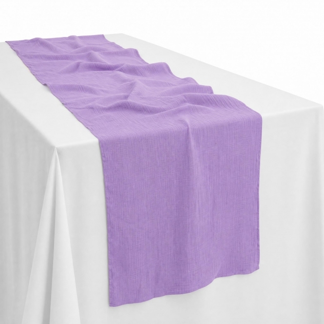 Bespoke Cheesecloth Double Gauze Table Runner Lavender