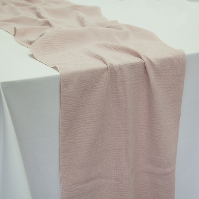 Bespoke Cheesecloth Double Gauze Table Runner Rose