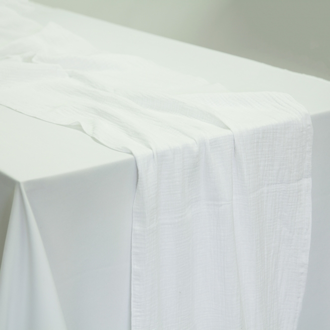 Bespoke Cheesecloth Double Gauze Table Runner White