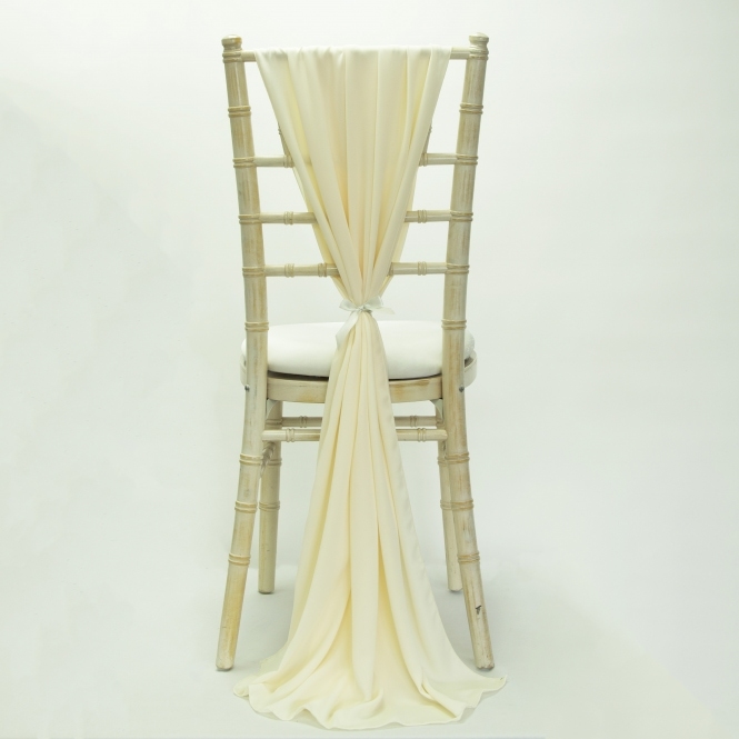 Bespoke Chiffon Crepe Vertical Drape Cream