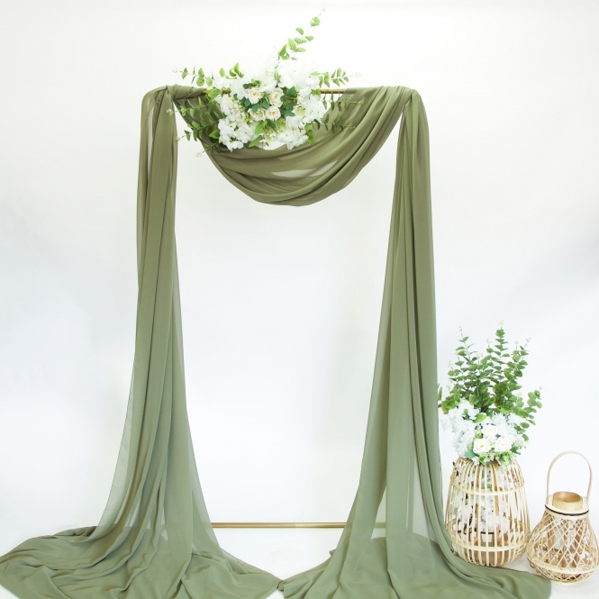 Bespoke Chiffon Fabric 9m Desert Khaki