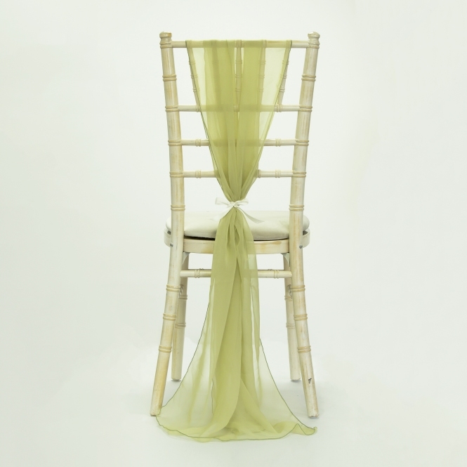 Bespoke Chiffon Georgette Vertical Drape Celery