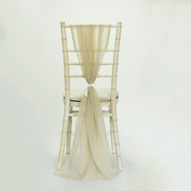 Bespoke Chiffon Georgette Vertical Drape Champagne
