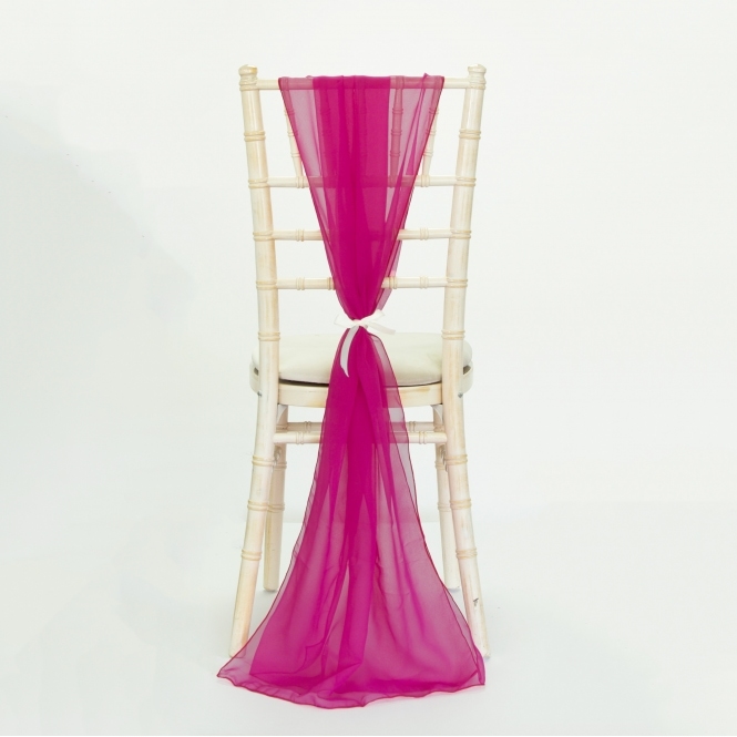 Bespoke Chiffon Georgette Vertical Drape Fuchsia