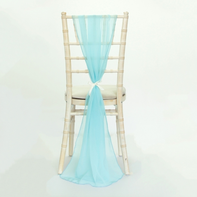 Bespoke Chiffon Georgette Vertical Drape Light Blue