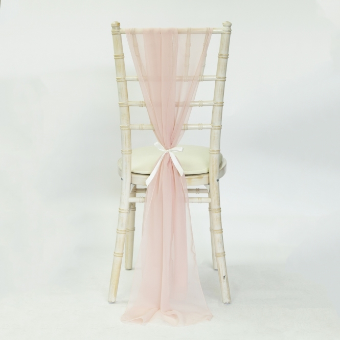 Bespoke Chiffon Georgette Vertical Drape Soft Blush