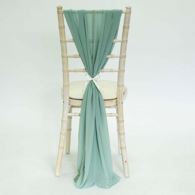 Bespoke Chiffon Vertical Drape Duck Egg (Made to Order)