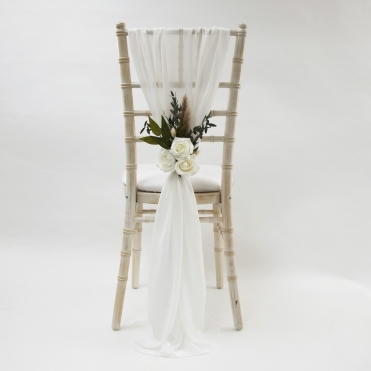 Bespoke Chiffon Vertical Drape Ivory (Made To Order)