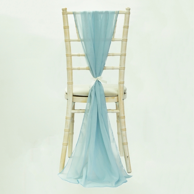 Bespoke Chiffon Vertical Drape Misty Seafoam (Made To Order)