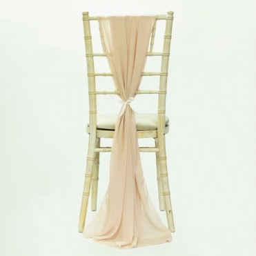Bespoke Chiffon Vertical Drape Nude Pink (Made To Order)