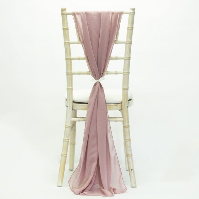 Bespoke Chiffon Vertical Drape Rose