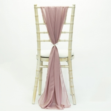 Bespoke Chiffon Vertical Drape Rose