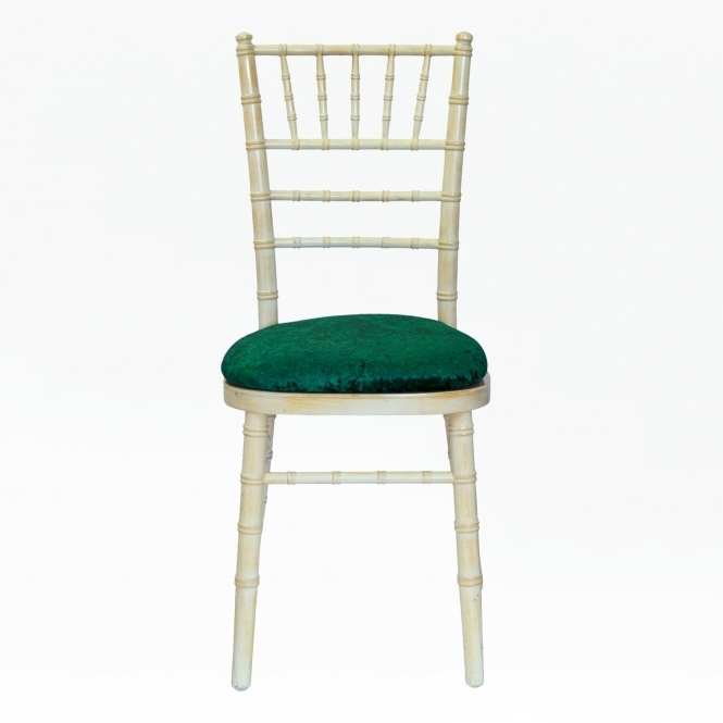 Bespoke Crushed Velvet Bespoke Seat Pad Cover Bottle Green