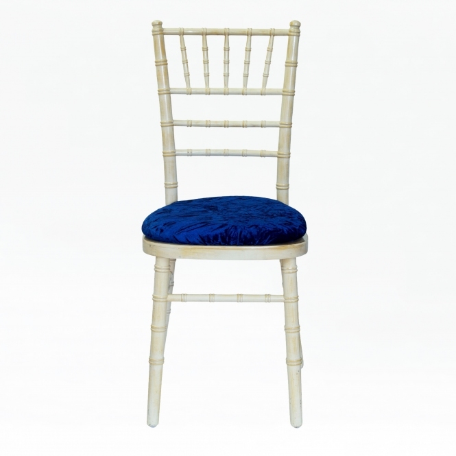 Bespoke Crushed Velvet Bespoke Seat Pad Cover Royal Blue