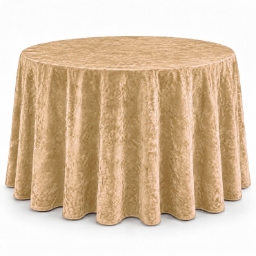 Bespoke Crushed Velvet Tablecloth 132" Round Gold