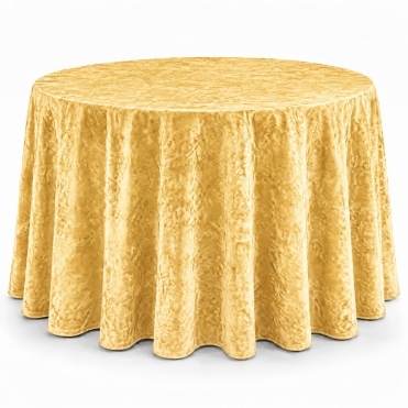 Bespoke Crushed Velvet Tablecloth 132" Round Golden Yellow