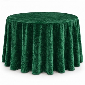 Bespoke Crushed Velvet Tablecloth 132" Round Hunter