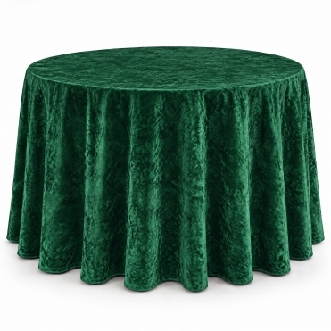 Bespoke Crushed Velvet Tablecloth 132" Round Hunter