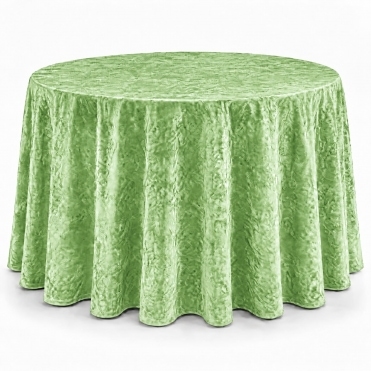 Bespoke Crushed Velvet Tablecloth 132" Round Light Green