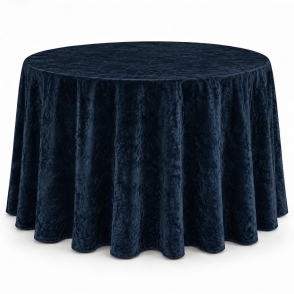 Bespoke Crushed Velvet Tablecloth 132" Round Navy