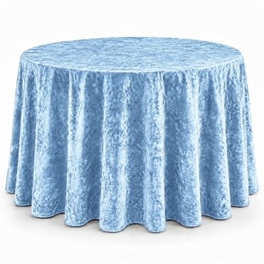 Bespoke Crushed Velvet Tablecloth 132" Round Sky Blue