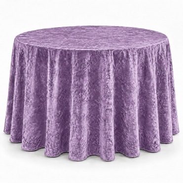 Bespoke Crushed Velvet Tablecloth 132" Round Victorian Lilac