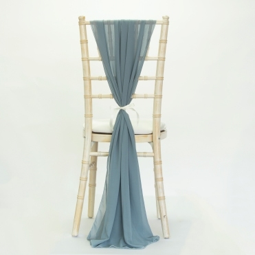 Bespoke Made to Order Chiffon Vertical Drape Airforce