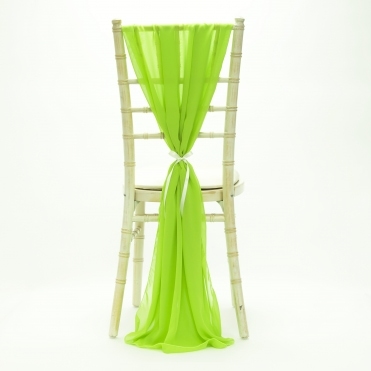 Bespoke Made to Order Chiffon Vertical Drape Apple Green