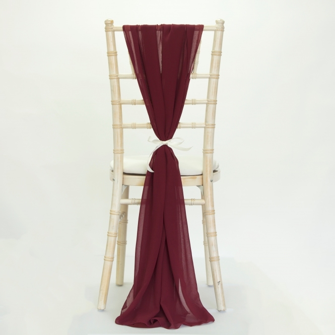 Bespoke Made to Order Chiffon Vertical Drape Burgundy