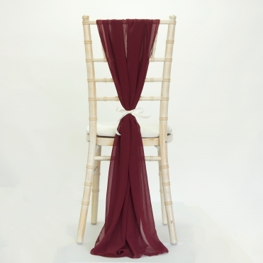 Bespoke Made to Order Chiffon Vertical Drape Burgundy