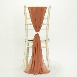 Bespoke Made to Order Chiffon Vertical Drape Burnt Sienna