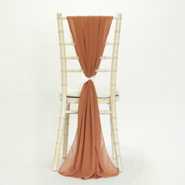 Bespoke Made to Order Chiffon Vertical Drape Burnt Sienna