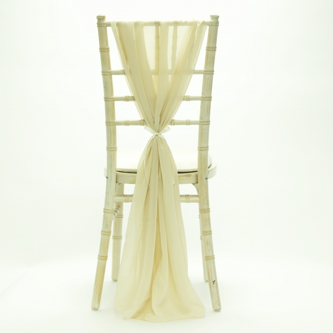 Bespoke Made to Order Chiffon Vertical Drape Cream