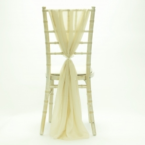 Bespoke Made to Order Chiffon Vertical Drape Cream