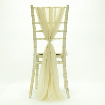 Bespoke Made to Order Chiffon Vertical Drape Cream