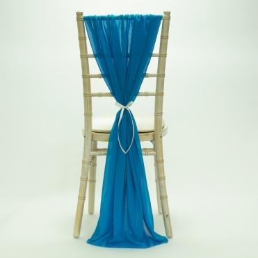 Bespoke Made to Order Chiffon Vertical Drape Kingfisher
