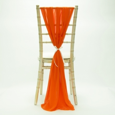 Bespoke Made to Order Chiffon Vertical Drape Orange