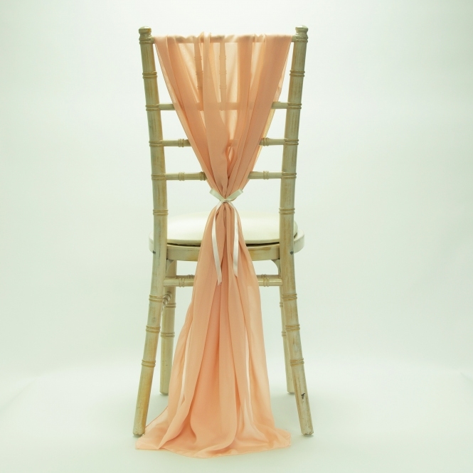 Bespoke Made to Order Chiffon Vertical Drape Peach