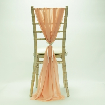 Bespoke Made to Order Chiffon Vertical Drape Peach