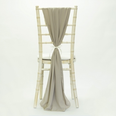 Bespoke Made to Order Chiffon Vertical Drape Pebble