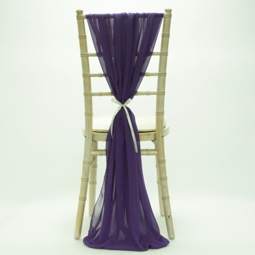 Bespoke Made to Order Chiffon Vertical Drape Purple